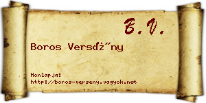 Boros Versény névjegykártya